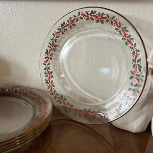 Vintage glass Christmas plates